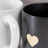 2er Set Steingut Tassen Schwarz Weiß 300ml Herz Produktbild-Vorschau 5