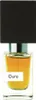 A perfume bottle with a black cap and a white label. Náhľad obrázku produktu