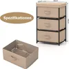 A product image showing a 3-drawer fabric dresser and a single drawer, with dimensions indicated by text overlays. Podgląd zdjęcia produktu