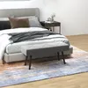 Ławka HOMCOM Velvet tapicerowana, stolik nocny z nogami w Podgląd zdjęcia produktu 1
