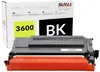 A black laser toner cartridge is shown in front of its packaging box. Produktbild-Vorschau