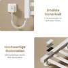 A collage of images showcasing features of a white electric towel warmer. Anteprima dell’immagine prodotto