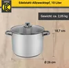 Karl Krüger A26 Allzwecktopf Edelstahl 26 cm, 10 Liter Produktbild-Vorschau 6