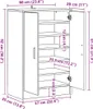 vidaXL Szafka na buty dąb sonoma 60x35x92 cm Materiał Podgląd zdjęcia produktu 7