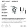 Marketing image detailing features and specifications of a swing mounting hardware. Produktbild-Vorschau