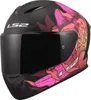 LS2 FF820 Rapid III Poppies Casco, nero/rosa, XS (53/54) Anteprima dell’immagine prodotto 1