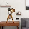Vintage retro dřevěná stolní lampa na stativu nastavitelná Náhled obrázku produktu 8
