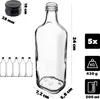 KADAX Leere Glasflaschen 500ml, 5 Stück, Likörflaschen mit Produktbild-Vorschau 3