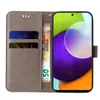A flip cover phone case with a phone inside, showing cards and money in the case. Produktbild-Vorschau