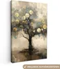 MuchoWow® - Leinwandbilder - Beige - Abstrakt - Baum - Produktbild-Vorschau 1