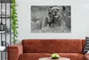 MuchoWow® - Leinwandbilder - Löwin mit Jungtier - schwarz Produktbild-Vorschau 3