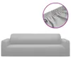 vidaXL Stretch Sofahusse 3-Sitzer Grau Polyester-Jersey -  Produktbild-Vorschau 3