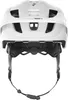 Rear view of a white bicycle helmet with internal straps and adjustment dial. Produktbild-Vorschau