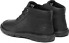 A pair of black Caterpillar boots shown from a rear-side angle on a black background. Náhled obrázku produktu