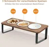 Erhöhter Katzennapf Set Keramik Holz, Futterstation Produktbild-Vorschau 4