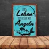 Das Leben ist besser mit Angeln Metallschild in 15x20 cm Produktbild-Vorschau 4