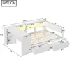 Lit à plateau en bois Sweiko 140x200 avec étagères, Voir les images du produit 6