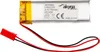 A close-up shot of a lithium polymer battery with wires and a connector. Voir les images du produit