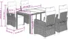 vidaXL 5-tlg. Garten-Essgruppe mit Kissen Grau Poly Rattan Produktbild-Vorschau 8