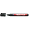A black permanent marker with its cap off, lying on a white background. Produktbild-Vorschau