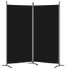 vidaXL 2-tlg. Paravent Schwarz 175x180 cm Stoff Produktbild-Vorschau 5