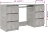 Scrivania grigio cemento 140x50x77 cm materiale a base di Anteprima dell’immagine prodotto 15