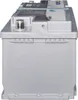 A side view of a car battery on a white background. Produktbild-Vorschau