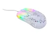 A white gaming mouse with RGB lighting is shown against a white background. Podgląd zdjęcia produktu