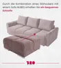 BroMARKT Samt Pouffe NUBES Sitzhocker Chromfüße 92x107x45cm Produktbild-Vorschau 5
