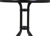 Close-up of the base of a black round table. Produktbild-Vorschau