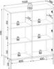 A technical drawing of a low cabinet with dimensions and weights indicated. Produktbild-Vorschau