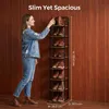 Vertikales Schuhregal, 8-Stöckig, Platzsparend, Braun und Produktbild-Vorschau 5
