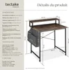 Table de bureau avec étagère de rangement et poche en tissu Voir les images du produit 6