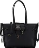 A black tote bag with embossed patterns and gold hardware, presented against a white background. Produktbild-Vorschau