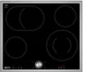 A top-down view of a black electric hob with silver trim and controls. Náhled obrázku produktu