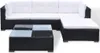 vidaXL 5-tlg. Garten-Lounge-Set mit Auflagen Poly Rattan Produktbild-Vorschau 3