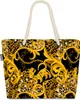 VOID Ornamente Schwarz Gold Strandtasche Shopper 58x38x16cm Produktbild-Vorschau 1