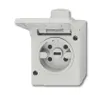 BJ Perilex AP Schuko 2064AG grau IP44 Produktbild-Vorschau 1