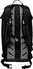 The back of a black backpack is shown against a white background. Voir les images du produit