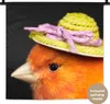 MuchoWow® Wandteppich Wandbehang Vogel - Hut - Orange 60x60 Produktbild-Vorschau 1