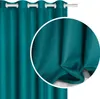 A close-up view of a dark green curtain, showing its texture and folds. Produktbild-Vorschau