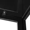 A close-up view of a black metal hinge on a piece of furniture. Náhled obrázku produktu