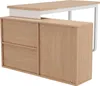 A modern wooden desk with storage compartments and an elevated shelf. Náhled obrázku produktu