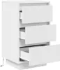 vidaXL Comodino con luci LED bianco 38x34x65 cm Anteprima dell’immagine prodotto 6