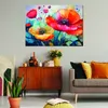 Leinwandbild Blumen Mohnblumen Abstraktion 90x60 Feeby Bunt Produktbild-Vorschau 2
