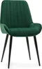 A green upholstered chair with black legs is shown against a white background. Produktbild-Vorschau