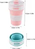 350ml růžový skládací silikonový šálek na kávu, opakovaně Náhled obrázku produktu 2