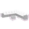 Design 10-tlg. Garten-Sofagarnitur mit Kissen Schwarz Poly Produktbild-Vorschau 3