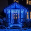 Eiszapfen-Lichterkette 800 LEDs blau 20 m + 10 m Zuleitung wasserdicht Voir les images du produit