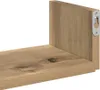 A close-up view of a wooden shelf with a metal mounting bracket. Produktbild-Vorschau
